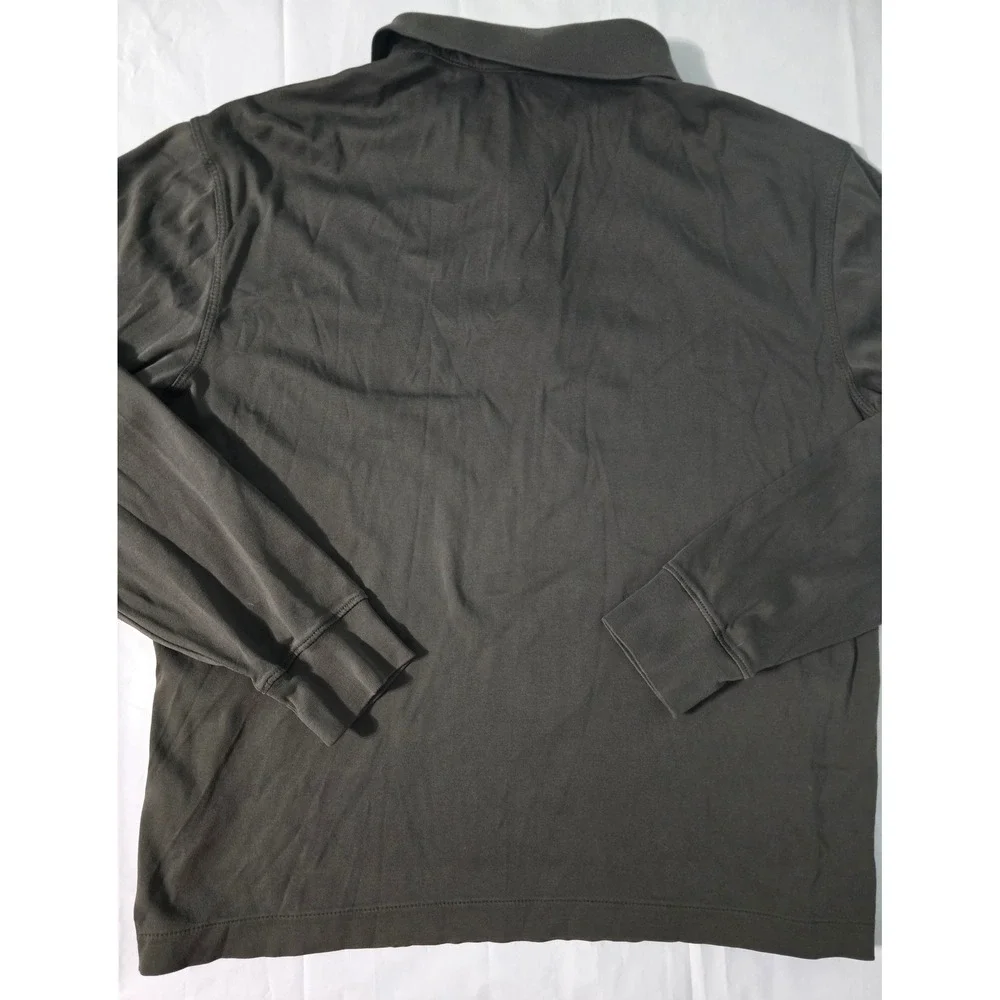Banana Republic Luxe Touch Performance Long Sleeve Polo Shirt Green Mens Medium